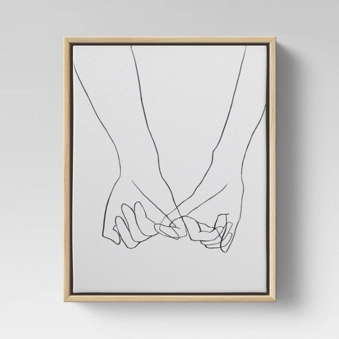 Holding Hands Framed Wall Canvas Black White Opalhouse Target