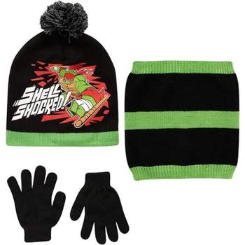Teenage Mutant Ninja Turtles Boys Winter Hat, Gaiter, and Gloves Cold Weather Set, Kids Ages 4-7