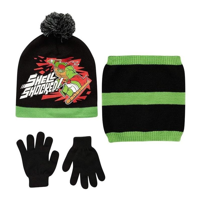 Teenage Mutant Ninja Turtles Boys Winter Hat, Gaiter, and Gloves Cold Weather Set, Kids Ages 4-7, 1 of 5