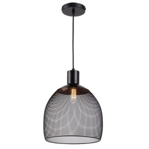 Chloe Lighting Ironclad Industrial 1 Light Textured Black Mini Ceiling Pendant 11.5" Wide - 1 of 3