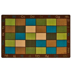 Alphabet Grid Classroom Rug – Calm & Cozy A to Z Learning Rug for Kids, Rectangle - 1 of 4