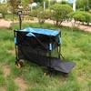 SEVOBAL Utility Storage Cart Large-Capacity Foldable Ultra-Long Extension Trolley Multi-Purpose Folding Cart, Black And Blue, 52.70"*19.70"*50.90" - 4 of 4