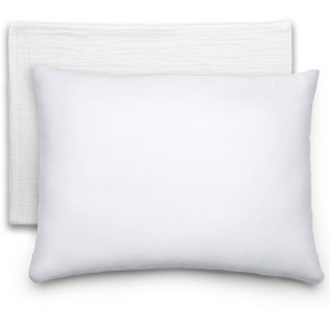 Toddler Pillow with Muslin Pillowcase, 13"x18", Kids Pillow for Sleeping by Comfy Cubs - 1 Pack - 1 of 4