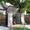 Aoxun 3.3' x 5.6 FT Metal Storage Shed with Chain Lid Trash Can Weeding Tools for Backyard, Patio, Lawn, Black - 3 of 4