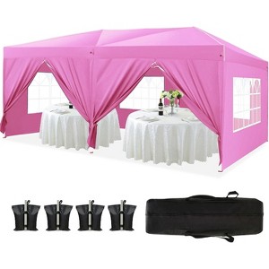 10x20 Ft Outdoor Pop Up Canopy, Portable Canopy Tent with 6 Removable Sidewalls, Beach Sun Shelter, Outdoor Canopy for Parties Camping Wedding - 1 of 4