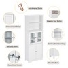 Dexmalle White Tall Storage Cabinet with Shelves and Doors for Bathroom - 4 of 4