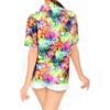 LA LEELA Hawaiian Shirts Womens Casual Summer Button Down Holiday Beach Shirt Blouse Short Sleeve Vacation Shirts Tank Top Women - 4 of 4