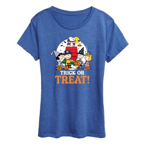 Women's - Peanuts - Trick Or Treat Moonlight Short Sleeve Graphic T-Shirt - 1 of 4