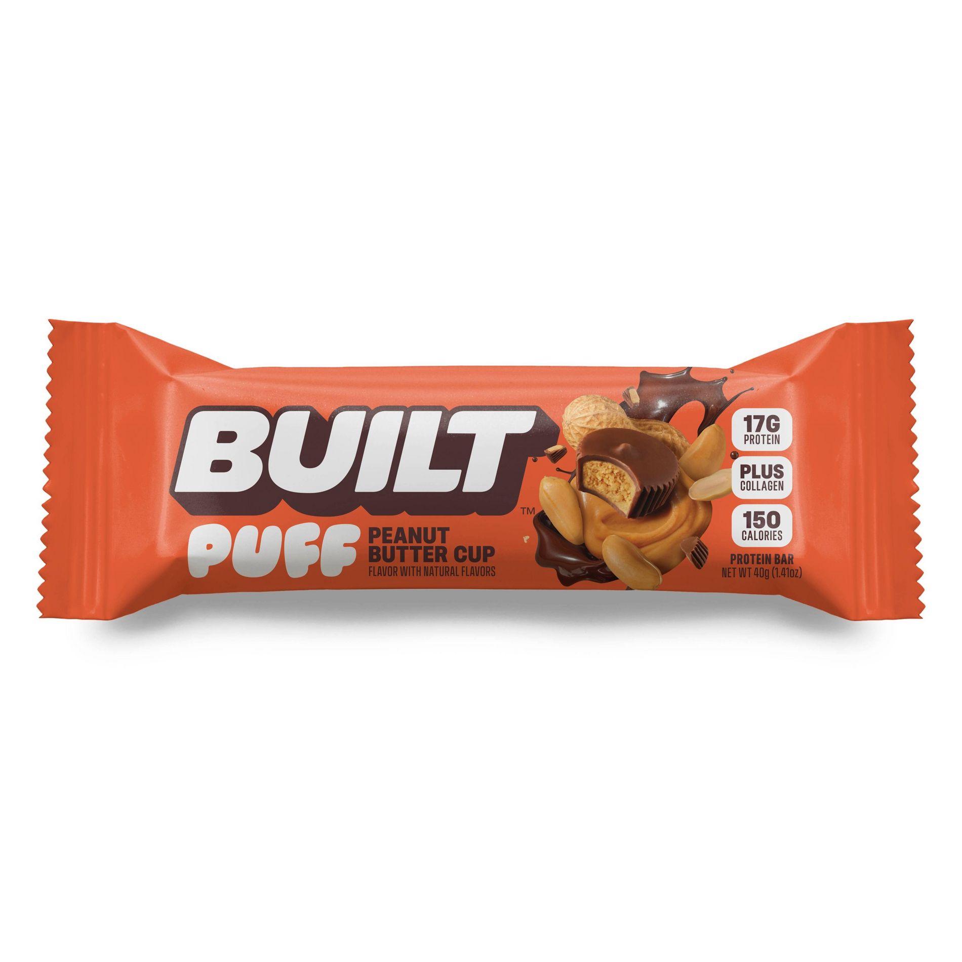 Built Bar Puff Peanut Butter Puff Cup Protein Bar - 17g Protein - 1.41oz