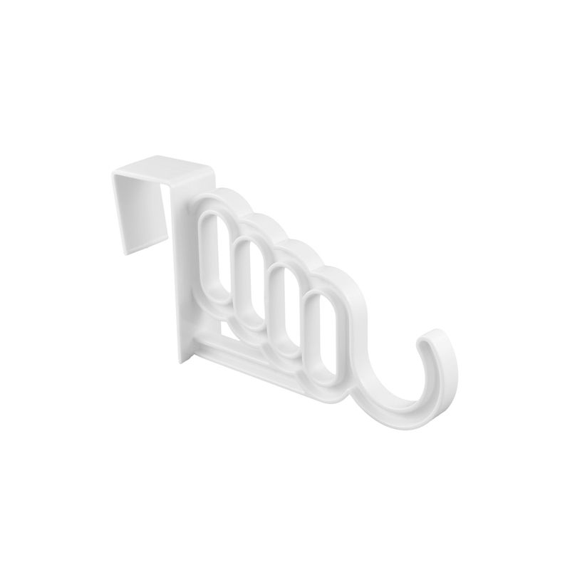 Unique Bargains Washroom Plastic Over Door Wardrobe Mount Clothes Hooks and Hangers White 1 Pc, 4 of 5