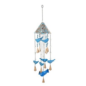 Evergreen Beautiful Hanging Blue Bird Garden Bells - 6 x 6 x 33 Inches Homegoods and Decorations for Every Space - 1 of 4