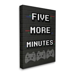 Stupell Industries Five More Minutes Video Game Phrase Retro Bricks - 1 of 4