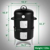 Winado Vertical Steel Charcoal Smoker Double Layer Round BBQ Grill for Outdoor Cooking - 2 of 4
