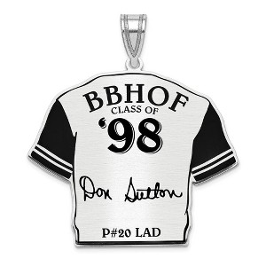 Black Bow Jewelry Sterling Silver Don Sutton Signature Enamel Jersey Pendant - 1 of 4