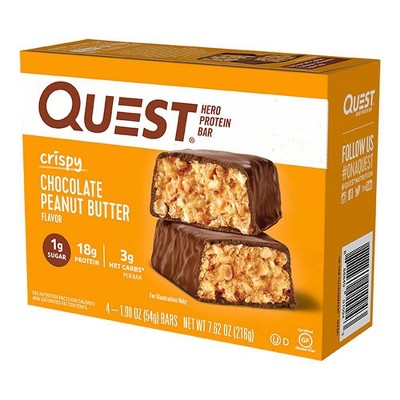 Quest Hero Chocolate Peanut Butter Protein Bar - 4ct/7.62oz Total