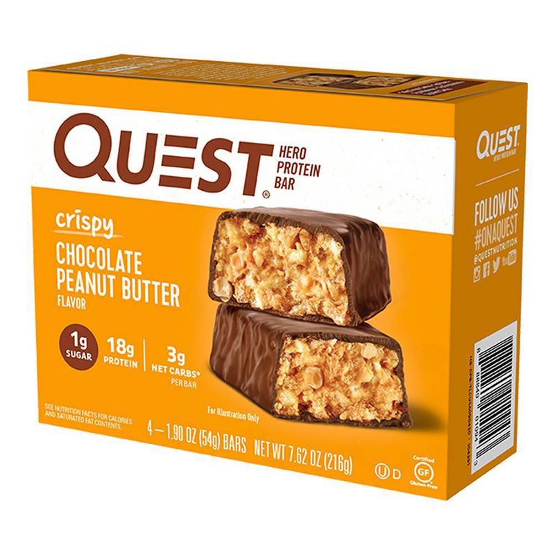 Quest Nutrition 18g Hero Protein Bar - Crispy Chocolate Peanut Butter, 1 of 7