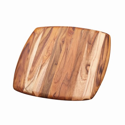 TeakHaus Elegant Collection Teak Wood Edge Grain Gently Rounded 12 Inch Square Board
