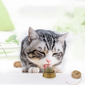 Rotating Natural Catnip Ball,Molars Cleans Teeth Bites Catnip Balls,Healthy Promote Digestion Cat Grass Snack - 1 of 4