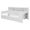 Wooden Full Size Bed Frame With Storage Shelves And 2 Storage Drawers,Multi-functional Bed With A Study Desk -Maison Boucle - 4 of 4