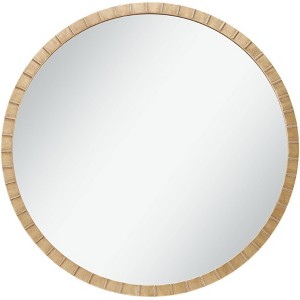 Uttermost Gracia Round Vanity Decorative Wall Mirror Modern Warm Gold Leaf Tiled Iron Frame 34" Wide for Bathroom Bedroom Living Room Home Office - 1 of 4