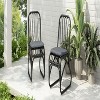 Infurnic Patio Dining Chairs 2PCS Outdoor Wicker with Washable Cushions for Backyard, Poolside, Garden Spaces Use, Black, 17.75"*21.75"*34.5" - 2 of 4