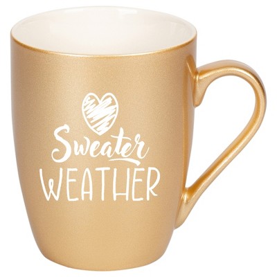 Elanze Designs Sweater Weather Vegas Gold 10 ounce New Bone China Coffee Cup Mug