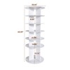 Lycvki White Freestanding Rotating Shoe Rack Tower  Shoe Organizer Fits 28 Pairs of Shoes - 3 of 4