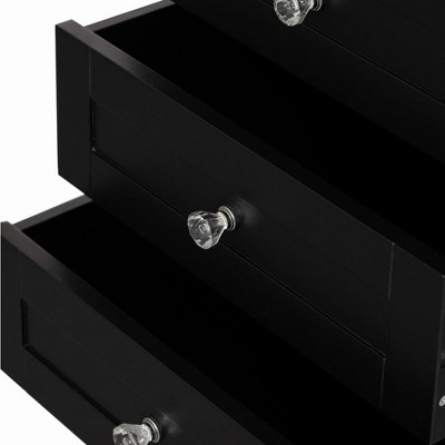 Close-up of drawer with clear crystal knob.