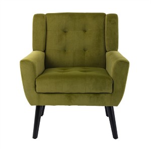 XINGHANZHENXUAN Modern Accent Chair, Armchair for Living Room, Bedroom & Home Office, Black Frame - 1 of 4