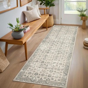 TackView Vintage Washable Kitchen Runner Rug, Non Shedding Boho Runners for Hallways, Non Slip Soft Indoor Floor Throw Carpet - 1 of 4