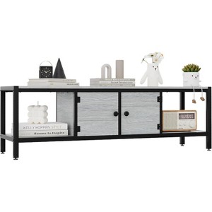 Jojoka Sturdy Wooden Entertainment Center with 2 Closed & 2 Open Shelves - 1 of 4