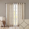 VYNXARIA 50x108" Fretwork Print Grommet Top Window Curtain Panel,Beige+Grey(Single Panel) - 4 of 4