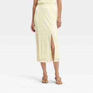 Women's Lace Column A-Line Skirt - A New Day™ White - 1 of 3