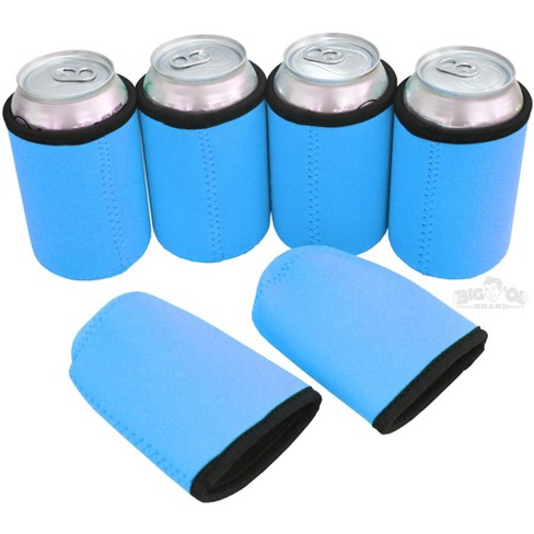 Thick Neoprene Can Cooler Beverage Insulator Blue