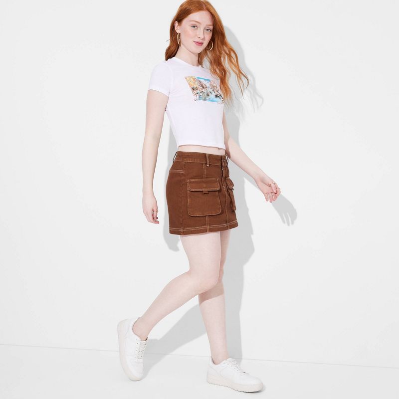 Women's Denim Cargo Mini Skirt - Wild Fable™, 1 of 8
