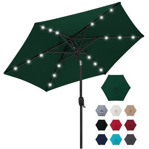 Best Choice Products 7.5ft Outdoor Solar Patio Umbrella for Deck, Pool w/ Tilt, Crank, LED Lights - 1 of 4