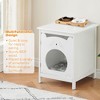 Cat Litter Box Enclosure, Hidden Kitty Litter Cat House & Side Table, Cat Box Cabinet with Vent Holes, Wooden Cabinet for Cats - 3 of 4