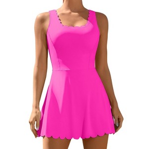 Attraco Women's Tennis Dress with Shorts Workout Golf Skirts with Pockets Athletic Dresses - 1 of 4