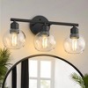 DORESshop 18 in. 3-Light Bathroom Vanity Light Fixtures Over Mirror, Black Bathroom Light Fixtures with Clear Globe Glass Shades - 4 of 4