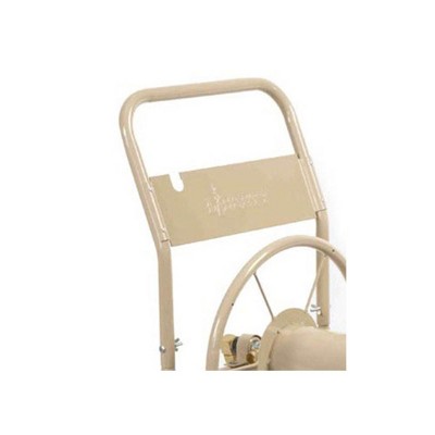 Beige Steel Frame 4-Wheel Garden Hose Reel Cart