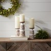 Leaf Pattern Candle Holder with Wood Design (Set of 3) - 2 of 3