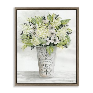 Stupell Industries French Floral Greenery Bouquet Floating Frame Canvas Art - 1 of 4