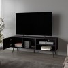 63" Melamine Multistorage TV Stand with Door, Open Storage, Conical Legs, and Scratch-Resistant Surface for Living Room and Bedroom - 4 of 4