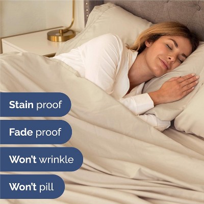 Queen Size Wheat Microfiber Deep Pocket Sheet Set