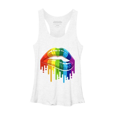 Adult Design By Humans Rainbow Pride Lip Melt By COVI Racerback Tank Top