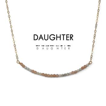 ETHIC GOODS Women's Dainty Stone Morse Code Necklace [DAUGHTER]