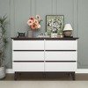 NicBex 5-Drawer Vertical Dresser for Bedroom, Modern White with Natural Top, Storage Cabinet for Closet, Closet Dressers Chest of Drawers - 3 of 4