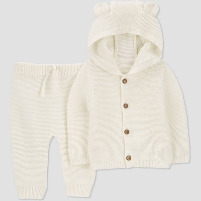 Grayson Collective Baby Cardigan & Ribbed Leggings Set - Cream