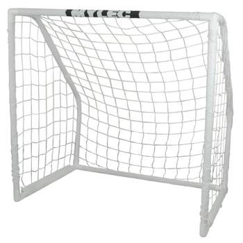Mylec Soccer Goal for Outdoor, Easy Assembly, Nylon Net, Lightweight & Portable Soccer Net, Sleeve Netting System, 1 ⅝” Plastic PVC (White, Pounds)