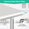 Stainless Steel Kitchen Cart, 72 x 30 x 35 inches Prep Table with Wheels and Backsplash - 3 of 4